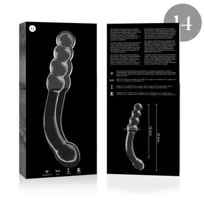 NEBULA SERIES BY IBIZA - MODÈLE 14 GODE EN VERRE BOROSILICATE CLAIR 18.5 CM -O- 3 CM NEBULA SERIES BY IBIZA