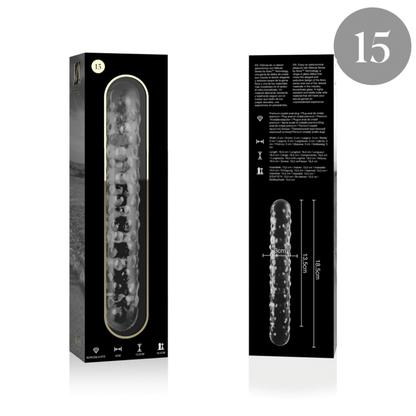 NEBULA SERIES BY IBIZA - MODÈLE 15 GODE EN VERRE BOROSILICATE CLAIR 18.5 CM -O- 3 CM NEBULA SERIES BY IBIZA
