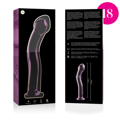 NEBULA SERIES BY IBIZA - MODÈLE 18 GODE EN VERRE BOROSILICATE ROSE 18.5 CM -O- 3.5 CM NEBULA SERIES BY IBIZA