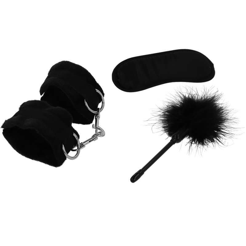 INTENSE - FETISH PLAYSET ÉROTIQUE 2 AVEC MENOTTES, MASQUE AVEUGLE ET TICKLER INTENSE FETISH