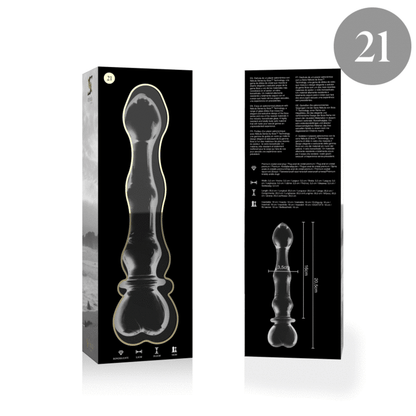 NEBULA SERIES BY IBIZA - MODÈLE 21 GODE EN VERRE BOROSILICATE CLAIR 20.5 CM -O- 3.5 CM NEBULA SERIES BY IBIZA
