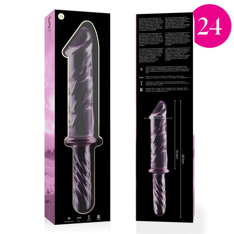 NEBULA SERIES BY IBIZA - MODÈLE 24 GODE EN VERRE BOROSILICATE ROSE 28.5 CM -O- 5 CM NEBULA SERIES BY IBIZA