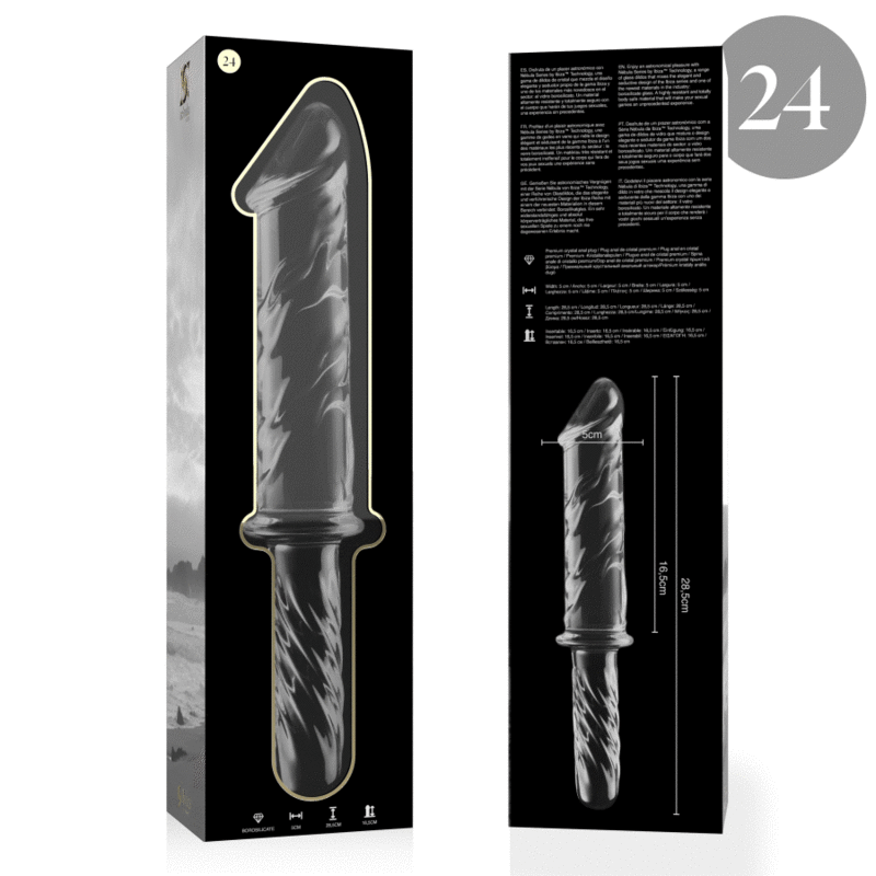 NEBULA SERIES BY IBIZA - MODÈLE 24 GODE EN VERRE BOROSILICATE CLAIR 28.5 CM -O- 5 CM NEBULA SERIES BY IBIZA