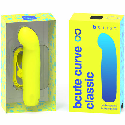 B SWISH - VIBRATEUR EN SILICONE RECHARGEABLE BCUTE CURVE INFINITE CLASSIC JAUNE B SWISH