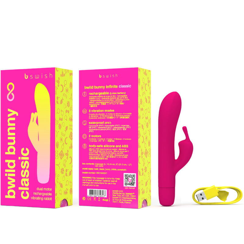 B SWISH - VIBRATEUR RECHARGEABLE CLASSIQUE BWILD BUNNY INFINITE SILICONE ROSE B SWISH