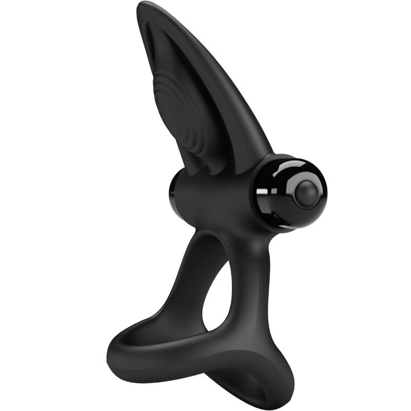 PRETTY LOVE - ANNEAU VIBRANT 10 VIBRATIONS SILICONE NOIR PRETTY LOVE MALE