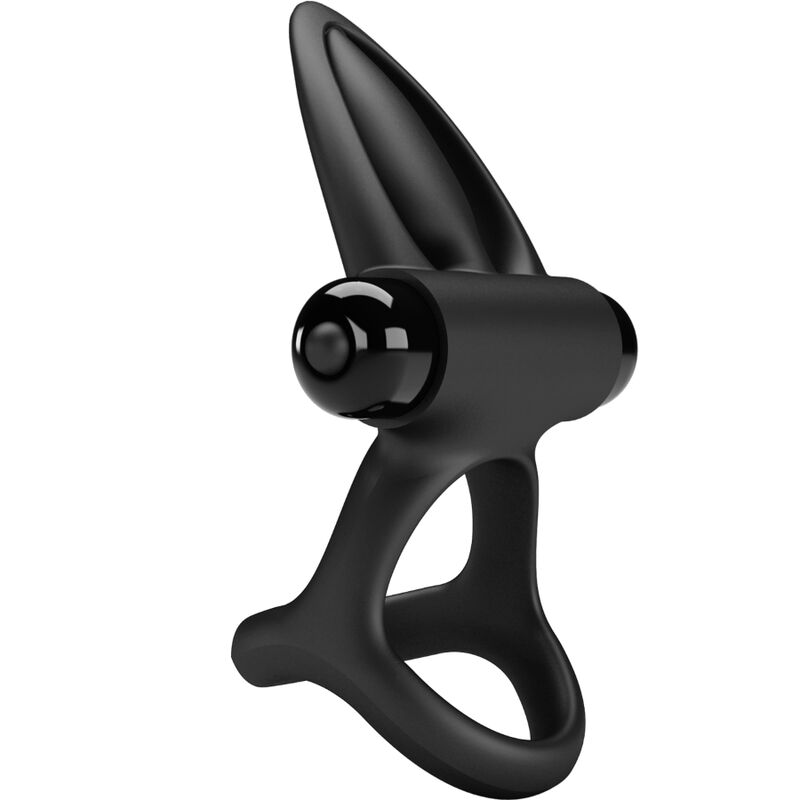 PRETTY LOVE - ANNEAU VIBRANT 10 VIBRATIONS SILICONE NOIR PRETTY LOVE MALE