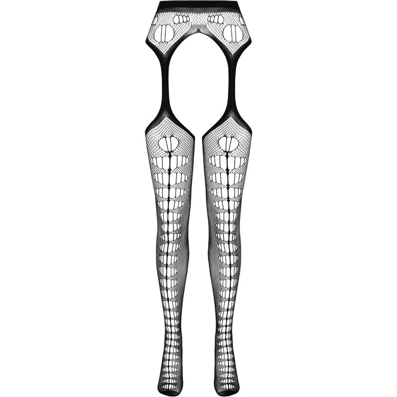 PASSION - BODYSTOCKING ECO COLLECTION ECO S008 NOIR PASSION WOMAN GARTER & STOCK
