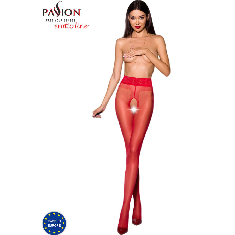 PASSION - TIOPEN 001 COLLANT ROUGE 3/4 20 DEN PASSION WOMAN GARTER & STOCK