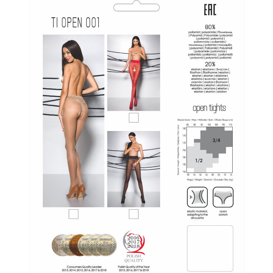 PASSION - TIOPEN 001 COLLANT ROUGE 3/4 20 DEN PASSION WOMAN GARTER & STOCK