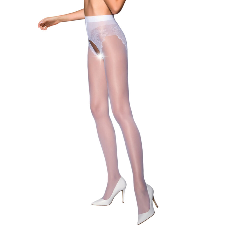 PASSION - TIOPEN 006 COLLANT BLANC 1/2 30 DEN PASSION WOMAN GARTER & STOCK