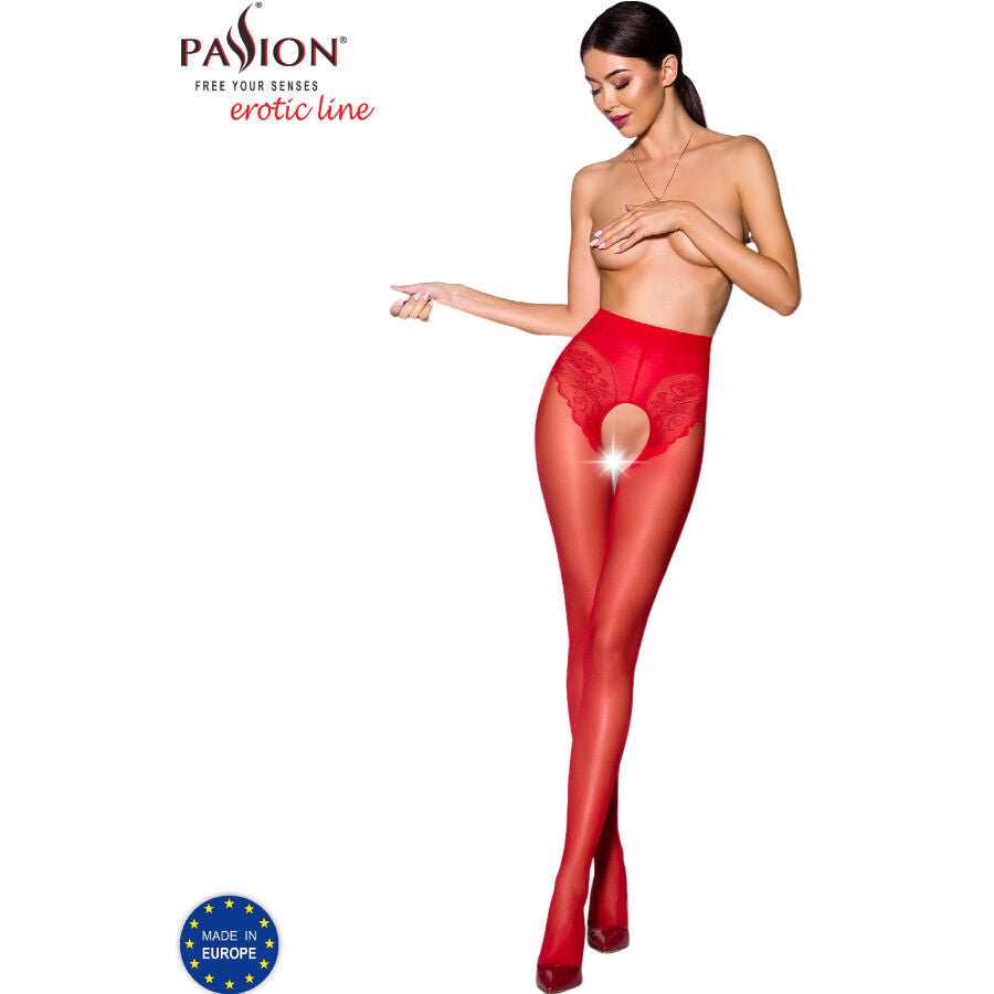PASSION - TIOPEN 006 COLLANT ROUGE 3/4 30 DEN PASSION WOMAN GARTER & STOCK