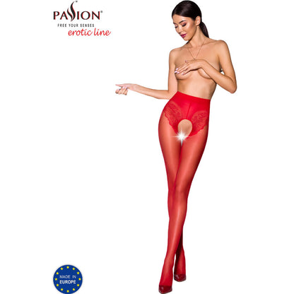 PASSION - TIOPEN 006 COLLANT ROUGE 3/4 30 DEN PASSION WOMAN GARTER & STOCK