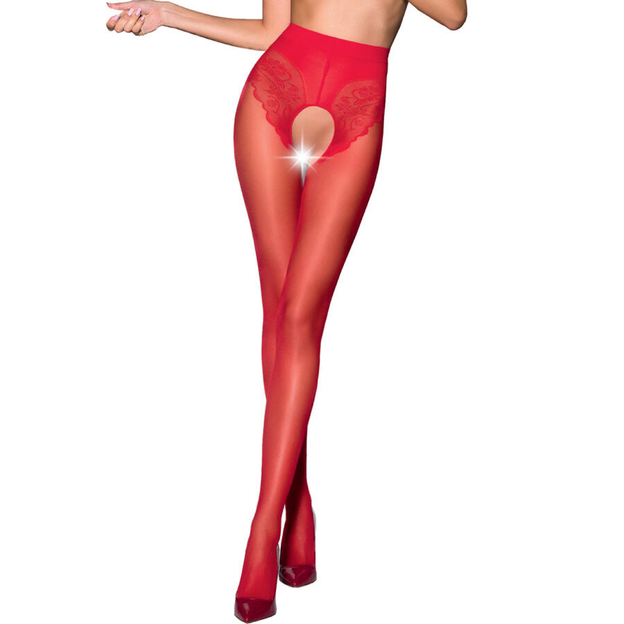 PASSION - TIOPEN 006 COLLANT ROUGE 3/4 30 DEN PASSION WOMAN GARTER & STOCK