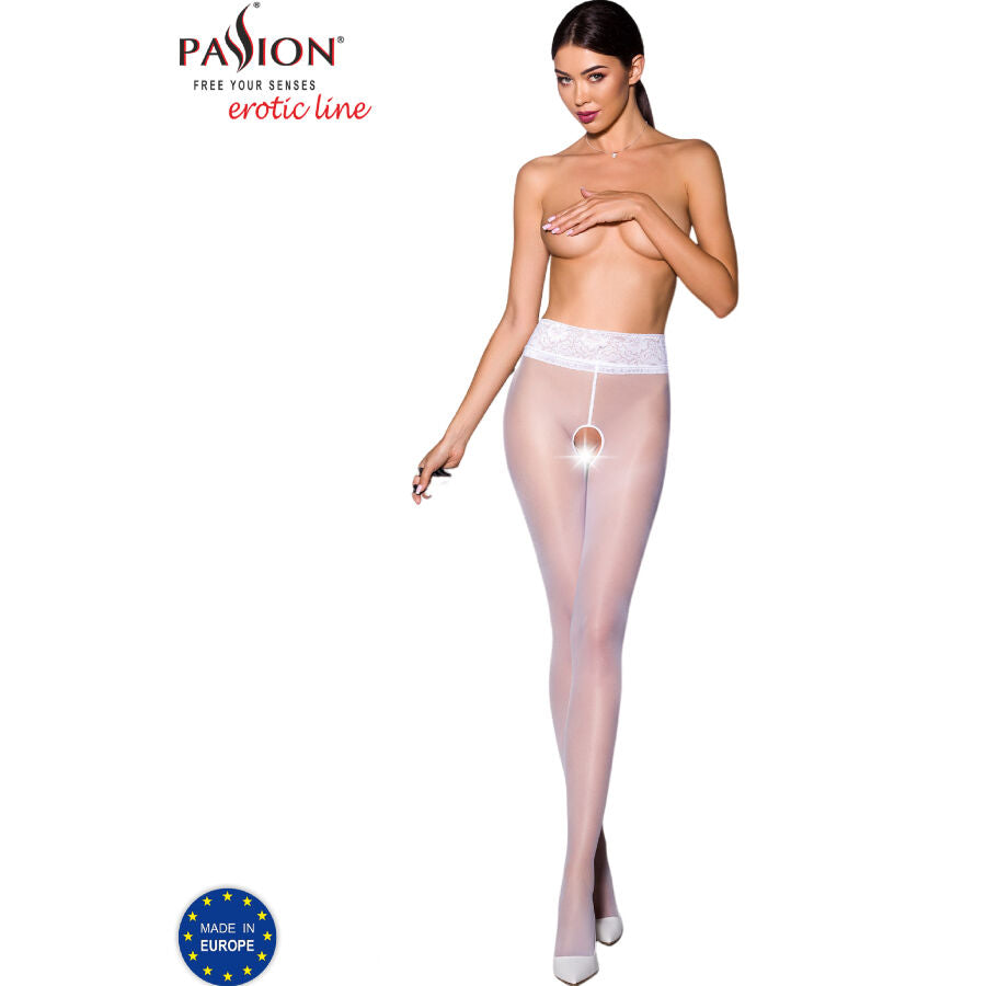 PASSION - TIOPEN 008 COLLANT BLANC 1/2 30 DEN PASSION WOMAN GARTER & STOCK