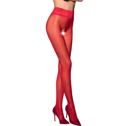 PASSION - TIOPEN 008 COLLANT ROUGE 1/2 30 DEN PASSION WOMAN GARTER & STOCK