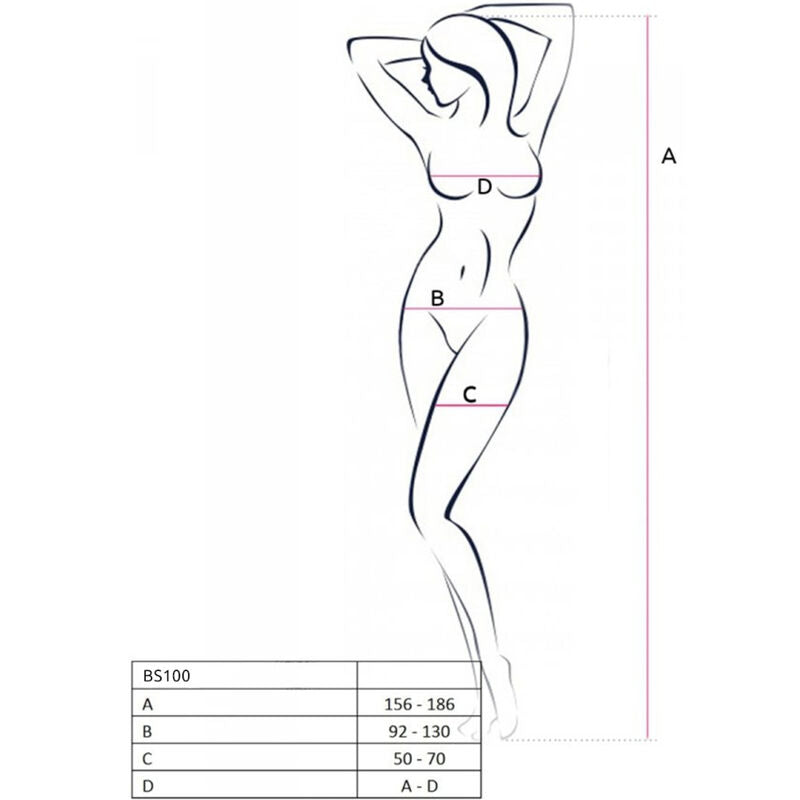 PASSION - BODYSTOCKING BLANC BS100 TAILLE UNIQUE PASSION WOMAN BODYSTOCKINGS