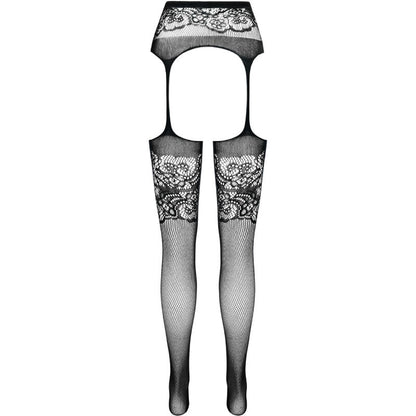 PASSION - S029 COLLANT NOIR AVEC JARRETIÈRE TAILLE UNIQUE PASSION WOMAN GARTER & STOCK