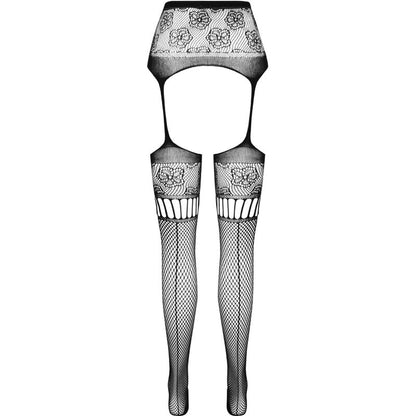 PASSION - COLLANT S030 AVEC JARRETIÈRE NOIRE TAILLE UNIQUE PASSION WOMAN GARTER & STOCK