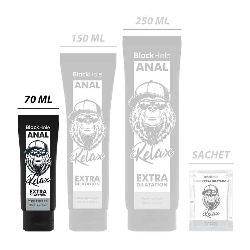 BLACK HOLE - GEL DE DILATATION ANALE À BASE D'EAU 70 ML BLACK HOLE