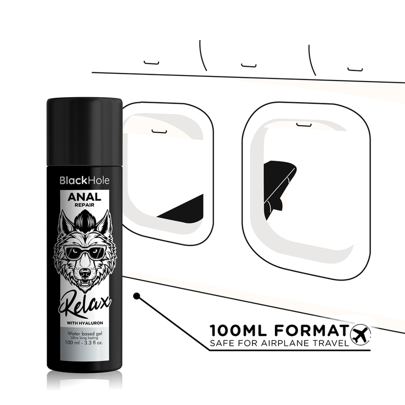 BLACK HOLE - RÉPARATION ANALE RELAX À BASE D'EAU AVEC HYALURON 100 ML BLACK HOLE