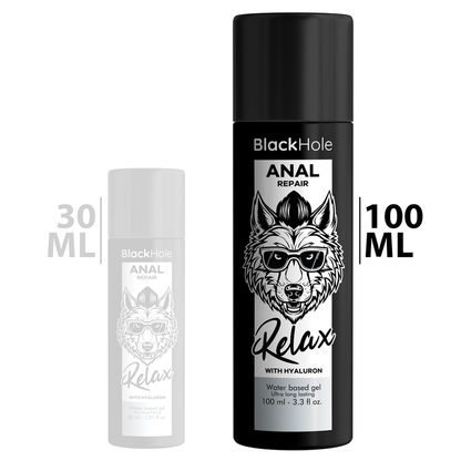 BLACK HOLE - RÉPARATION ANALE RELAX À BASE D'EAU AVEC HYALURON 100 ML BLACK HOLE