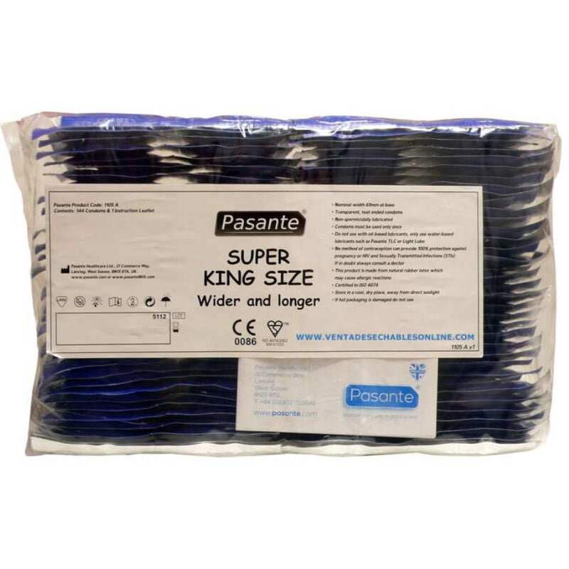 PASANTE - PRÉSERVATIFS TAILLE SUPER KING SAC 144 UNITÉS PASANTE