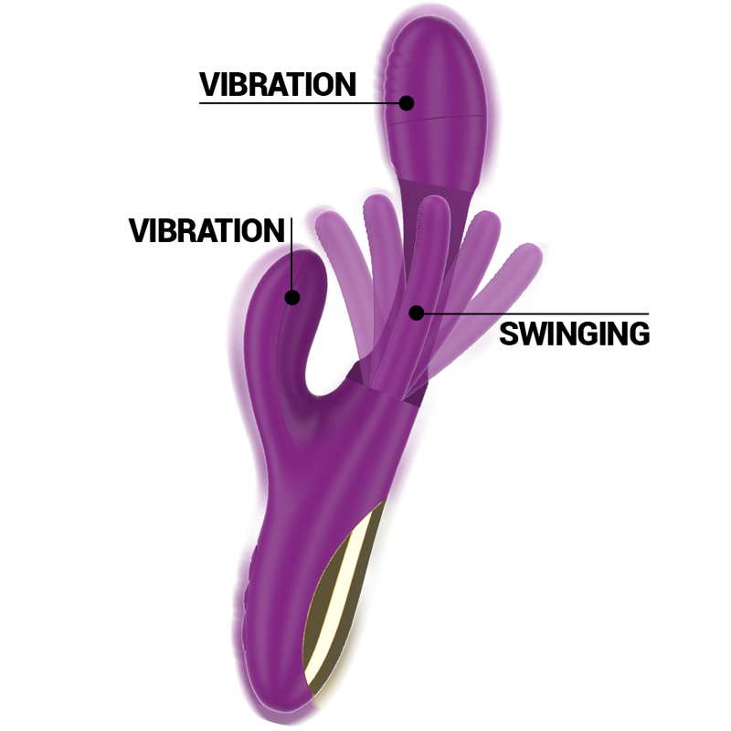 INTENSE - APOLO VIBRATEUR MULTIFONCTION RECHARGEABLE 7 VIBRATIONS AVEC LANGUE OSCILLANTE VIOLET INTENSE FUN TOYS