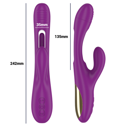 INTENSE - APOLO VIBRATEUR MULTIFONCTION RECHARGEABLE 7 VIBRATIONS AVEC LANGUE OSCILLANTE VIOLET INTENSE FUN TOYS