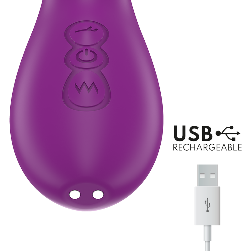INTENSE - APOLO VIBRATEUR MULTIFONCTION RECHARGEABLE 7 VIBRATIONS AVEC LANGUE OSCILLANTE VIOLET INTENSE FUN TOYS