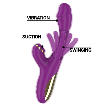 INTENSE - ATENEO VIBRATEUR MULTIFONCTION RECHARGEABLE 7 VIBRATIONS AVEC LANGUE OSCILLANTE ET ASPIRATION VIOLETTE INTENSE FUN TOYS