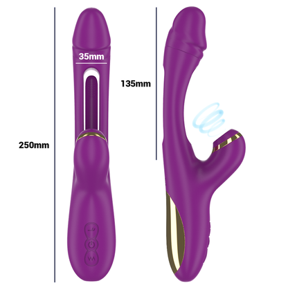 INTENSE - ATENEO VIBRATEUR MULTIFONCTION RECHARGEABLE 7 VIBRATIONS AVEC LANGUE OSCILLANTE ET ASPIRATION VIOLETTE INTENSE FUN TOYS