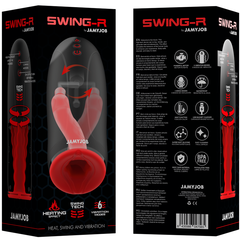 JAMYJOB - MASTURBATEUR  EFFET CHAUFFANT SWING-R, SWING TECH ET VIBRATION JAMYJOB