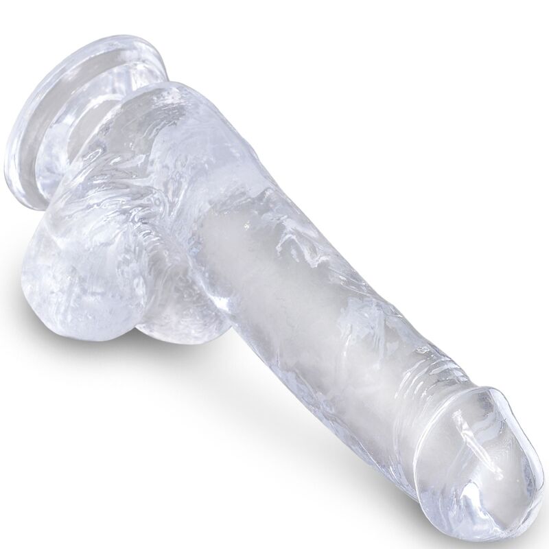 KING COCK - CLEAR PÉNIS RÉALISTE AVEC BOULES 13.5 CM TRANSPARENT KING COCK