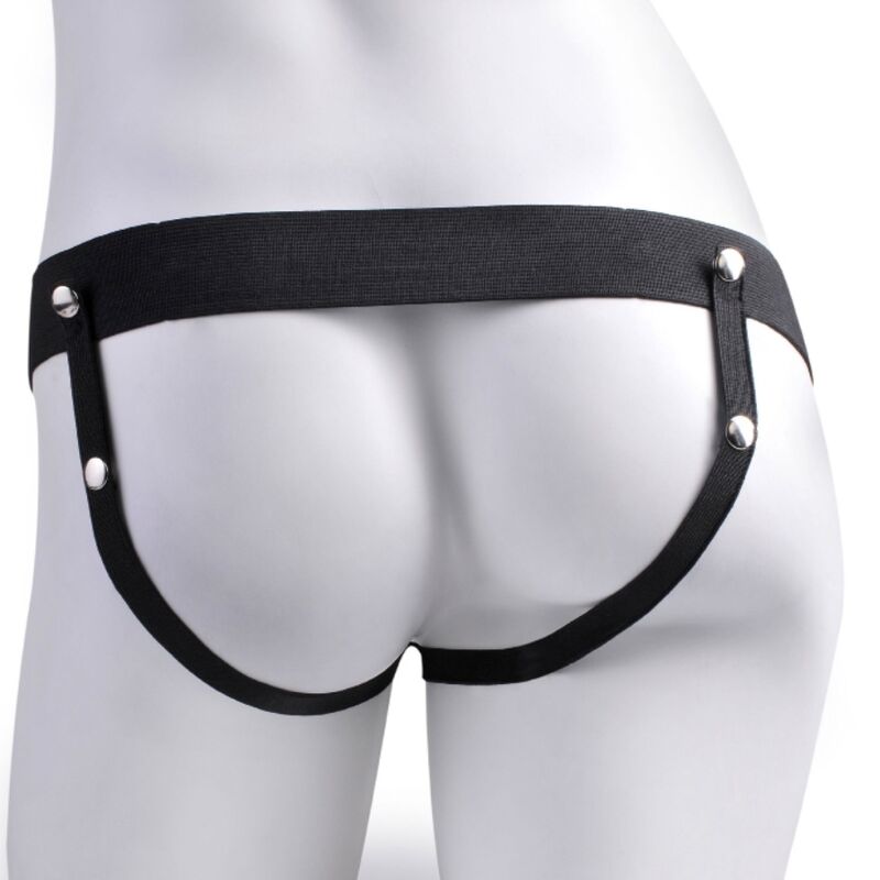 FETISH FANTASY SERIES - HARNAIS RÉGLABLE PÉNIS RÉALISTE AVEC BALLES RECHARGEABLES ET VIBRATEUR 17,8 CM FETISH FANTASY SERIES