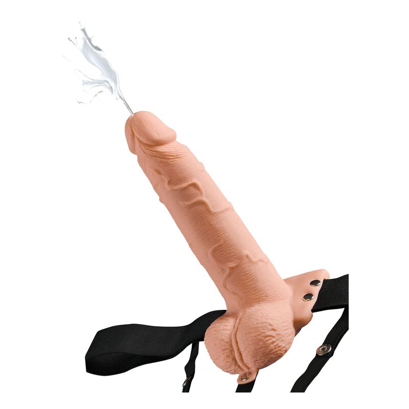 FETISH FANTASY SERIES - HARNAIS RÉGLABLE PÉNIS RÉALISTE AVEC BALLES ÉJACULANTES 19 CM FETISH FANTASY SERIES