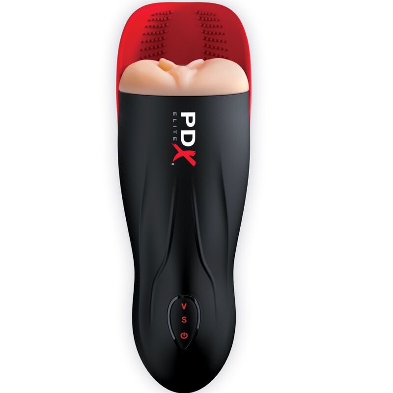 PDX ELITE - STROKER FUCK-O-MATIC VAGIN DOUBLE VIBRATION PÉNIS ET TESTICULES PDX ELITE