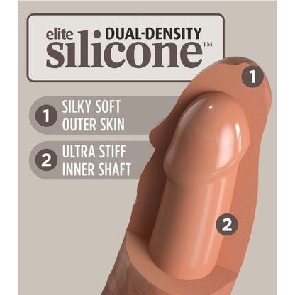 KING COCK - ELITE GODE RÉALISTE EN SILICONE 17.8 CM CARAMEL KING COCK