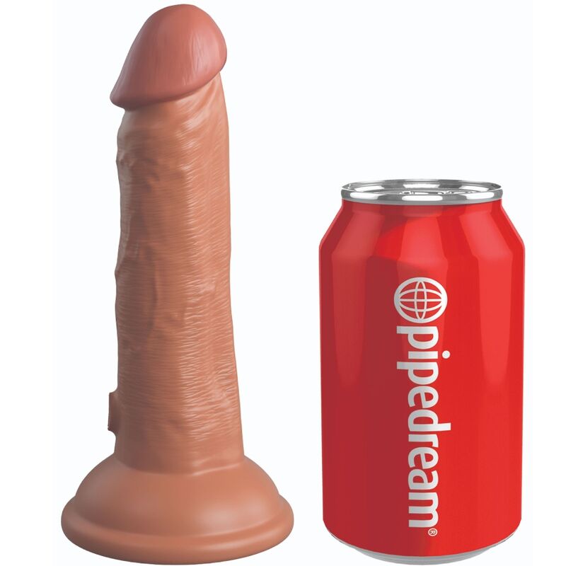 KING COCK - ELITE GODE RÉALISTE VIBRANT & SILICONE 15.2 CM CARAMEL KING COCK