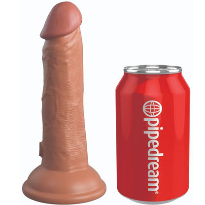 KING COCK - ELITE GODE RÉALISTE VIBRANT & SILICONE 15.2 CM CARAMEL KING COCK