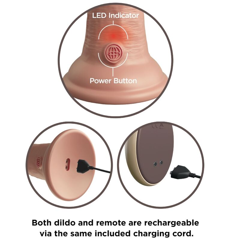 KING COCK - ELITE VIBRATEUR GODE RÉALISTE & TÉLÉCOMMANDE EN SILICONE 23 CM KING COCK