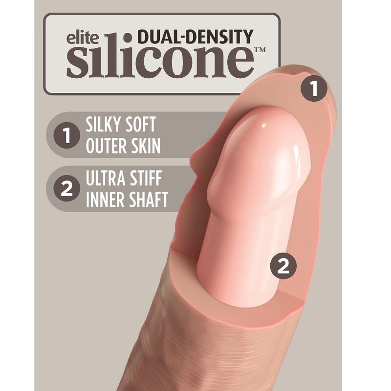 KING COCK - ELITE VIBRATEUR GODE RÉALISTE & TÉLÉCOMMANDE EN SILICONE 23 CM KING COCK