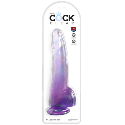 KING COCK - CLEAR GODE  TESTICULES 19 CM VIOLET KING COCK