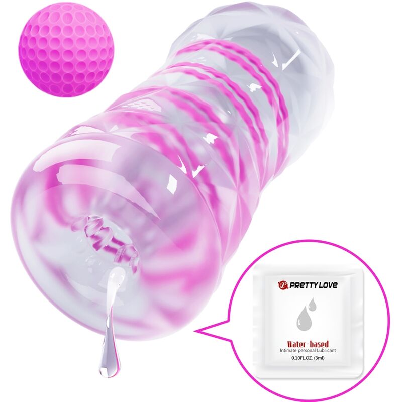 PRETTY LOVE - MASTURBATEUR MASCULIN FANTASY AVEC SPIRALE INTERNE ET BALLES TRANSPARENTES PRETTY LOVE MALE