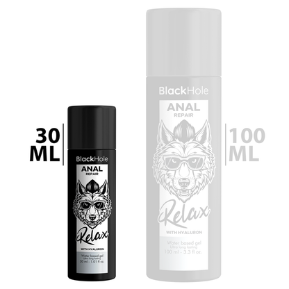 BLACK HOLE - RÉPARATION ANALE RELAX À BASE D'EAU AVEC HYALURON 30 ML BLACK HOLE