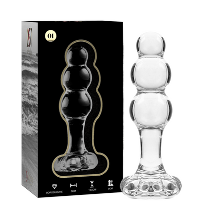 NEBULA SERIES BY IBIZA - MODÈLE 1 BOUCHON EN VERRE BOROSILICATE TRANSPARENT 10.5 CM -O- 3 CM NEBULA SERIES BY IBIZA
