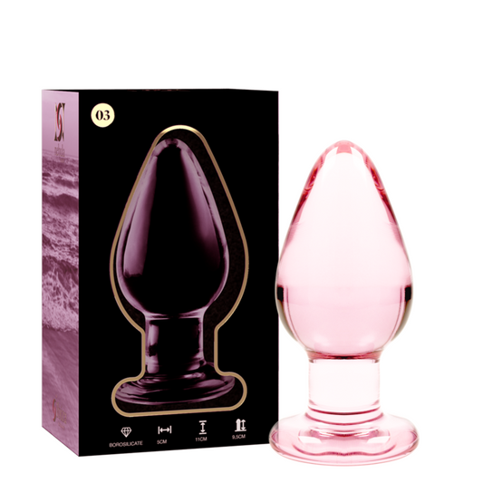 NEBULA SERIES BY IBIZA - PLUG ANAL MODÈLE 3 VERRE BOROSILICATE ROSE 11 CM -O- 5 CM NEBULA SERIES BY IBIZA