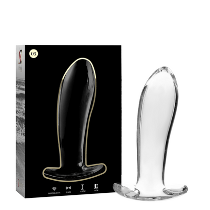 NEBULA SERIES BY IBIZA - PLUG ANAL MODÈLE 5 VERRE BOROSILICATE CLAIR 12.5 CM -O- 3.5 CM NEBULA SERIES BY IBIZA