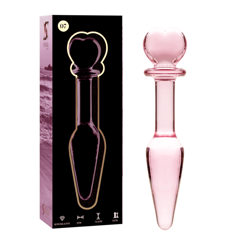 NEBULA SERIES BY IBIZA - PLUG ANAL MODÈLE 7 VERRE BOROSILICATE ROSE 13.5 CM -O- 3 CM NEBULA SERIES BY IBIZA