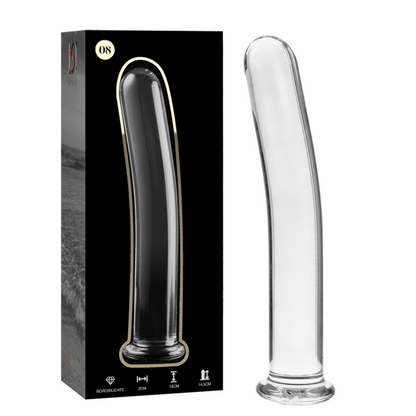 NEBULA SERIES BY IBIZA - MODÈLE 8 GODE EN VERRE BOROSILICATE CLAIR 14.5 CM -O- 2 CM NEBULA SERIES BY IBIZA